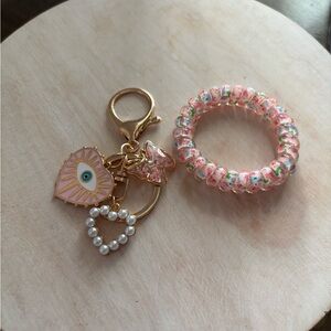 Evil eye keyring holder or bag charm